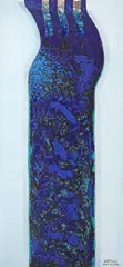 Coloană by Vladimír Setran, 2019, acrilic pe pânză cu inserții de metal, offered Feb 2024