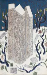 Eugen Craciun, Iarnă și forme, 1966, ulei pe carton