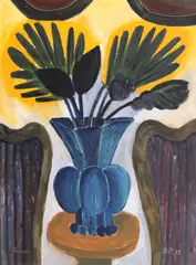 Lalele negre by Dan Bota, 1969, ulei pe carton, offered Feb 2024