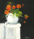 Corneliu Ionescu, Coloană cu flori, ulei pe pânză