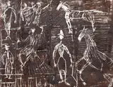 La circ by Magdalena Rădulescu, ulei pe carton, offered Feb 2024