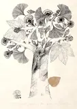 Ștefan Câlția, Copacul cu flori, 2016, serigrafie și colaj