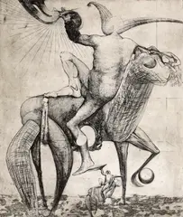 Dan Erceanu, Marele cavaler, 1971, acvaforte și acvatintă
