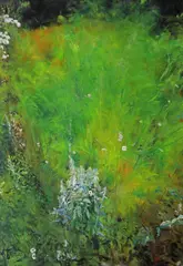 Vadim Crețu, Albăstrele, 2016, ulei pe pânză