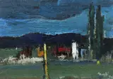 Gheorghe G. Vânătoru, Peisaj nocturn, 1978, ulei pe carton