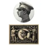 Ary Murnu, Lot format din portretul în tuș al Regelui Carol al II-lea și machetă originală a emisiunii filatelice omonime, 1930, piesă de colecție, provine din colecția familiei de artiști Murnu, tuș și guașă pe carton subțire