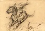 Rudolf Schweitzer–Cumpăna, Galop, creion și cărbune pe hârtie