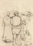 Rudolf Schweitzer–Cumpăna, Bretoni, creion pe hârtie