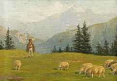 Pe Bucegi by Ary Murnu, ulei pe carton, sold Feb 2024
