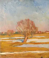 Margine de sat (Wehr-Baden) by Ernst Honigberger, ulei pe pânză, offered Feb 2024