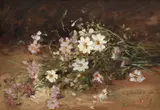 Flori de câmp by Eugenia Filotti Atanasiu, 1927, ulei pe placaj, sold Feb 2024