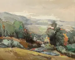 Ion Șinca, Peisaj pe Valea Prahovei, 1995, ulei pe pânză