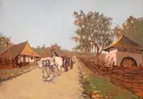 Ion Doboşariu, Întoarcerea de la târg, 1922, ulei pe carton