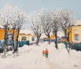 Nicolae Blei, Iarna pe uliță, ulei pe pânză