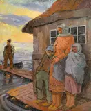 Carol Hübner, Familie de lipoveni, 1972, ulei pe placaj