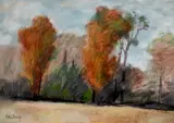Costin Neamtu, Margine de pădure, pastel pe hârtie