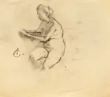 Nud by Alexandru Ciucurencu, cărbune pe hârtie, sold Feb 2024