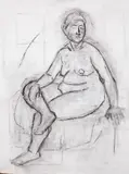 Nud by Alexandru Ciucurencu, cărbune pe hârtie, sold Feb 2024