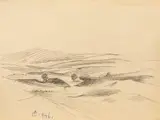 Bărăgan by Alexandru Ciucurencu, 1946, creion pe hârtie, sold Feb 2024