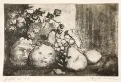 Sfârșitul verii by Magda Isăcescu, acvaforte și gravură cu acul, sold Feb 2024
