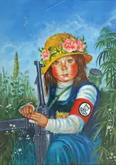 Marc Verlan, Peace Them Over!, 2010, ulei pe carton