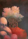 Irina Katz Mazilu, La Montagne des Oliviers, 1986, ulei pe pânză