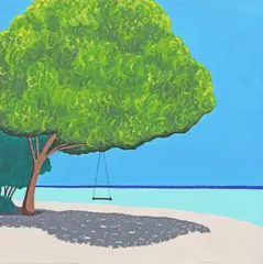 Dana Olteanu, Swing Me Over The Sea, 2022, acrilic pe pânză
