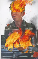 Ștefan Botiș, On fire, 2015, ulei pe pânză