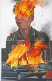 Ștefan Botiș, On fire, 2015, ulei pe pânză