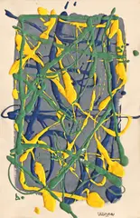 Abstract by Ion Mirea, anii '70, ulei pe hârtie, sold Jan 2024