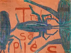 Nicolae Comănescu, Algoritmul lui Briemberg, 2000, acrilic pe ziar