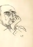 Pe gânduri by Constantin Piliuță, cărbune și creion pe hârtie, sold Jan 2024