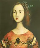 Georges Mazilu, Fată cu floare în păr, cromolitografie