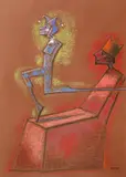 Ion Iancuț, Arlechinul regelui, pastel pe hârtie