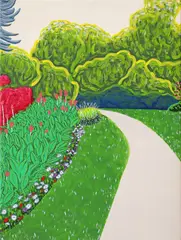 Dana Olteanu, A Magical Sunday at the Botanical Garden, 2022, acrilic pe pânză