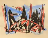 Marcel Janco, Moules, 1938, acuarelă pe litografie