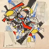 Alexandru Istrati, Vas cu flori, guașă pe litografie