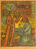 Alexandru Bălan, Femeia și amantul, 1971, xilogravură în culori