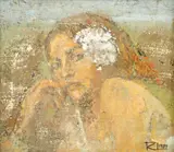 Rodica Lazăr, Portret de femeie, 1989, ulei pe pânză