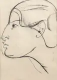 George Apostu, Profil Art Deco, cărbune pe hârtie