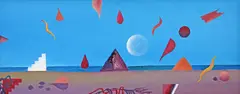 Florin Niculiu, Piramide, ulei pe pânză lipită pe carton