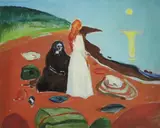 Edvard Munch, La malul mării, cromolitografie