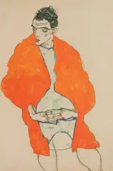 Egon Schiele, Autoportret, cromolitografie
