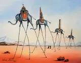 Elefanți girafe by Salvador Dalí, cromolitografie, sold Jan 2024