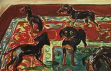 Edvard Munch, Căței pe covor, cromolitografie