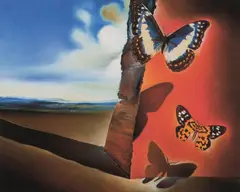 Peisaj cu fluturi by Salvador Dalí, cromolitografie, sold Jan 2024