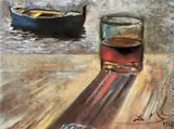 Pahar de vin și barcă by Salvador Dalí, cromolitografie, sold Jan 2024
