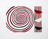 Terry Frost, Spirals, screenprint with original collage elements, 52/125