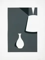 Patrick Caulfield, Lamp And Lung Ch'uan Ware from the Whiteware Series, 1990, 1990, colour screenprint, 2/45, published by Waddington Graphics, London