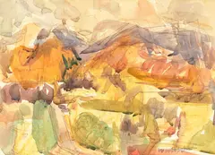 Toss Woollaston, Mt Malita, Takaka, watercolour